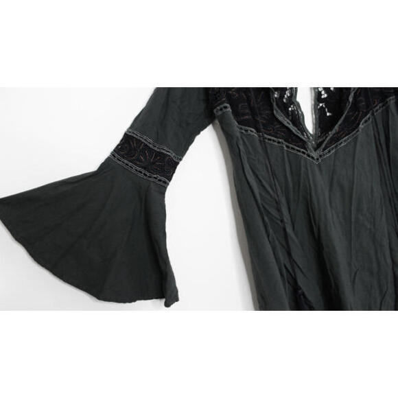 Cleobella Charcoal Boho Bell Sleeve Whimsy Blouse - XS - Picture 5 of 5